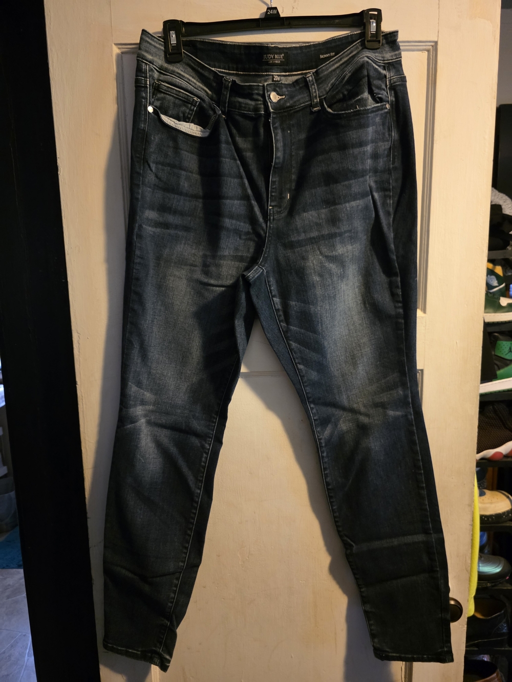 Judy Blue Women's Skinny Jeans in Dark Blue Faded Wash